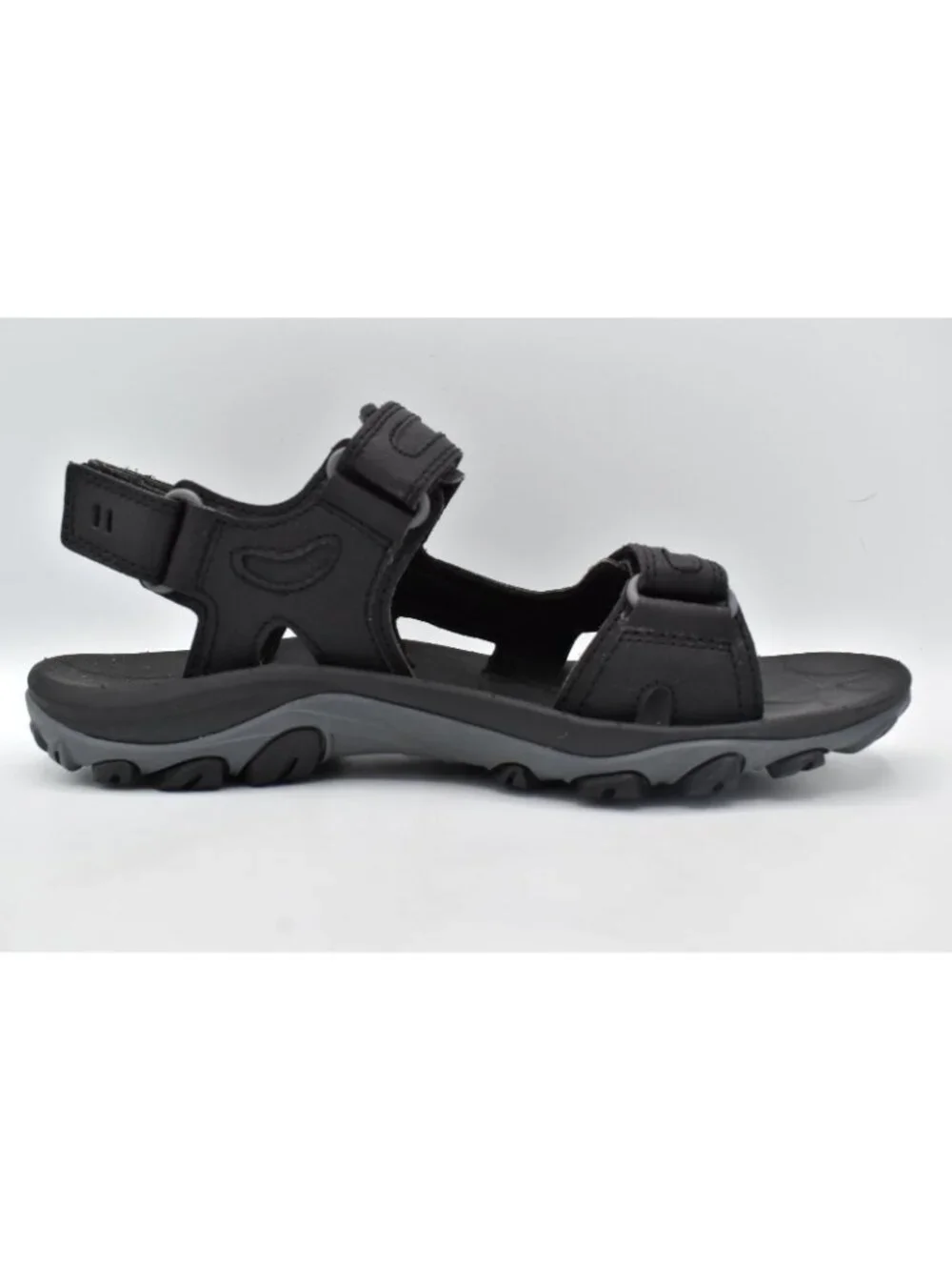 Merrell Mens 8 Huntington Sport Convertible Black Leather Open Toe Sandals Shoes